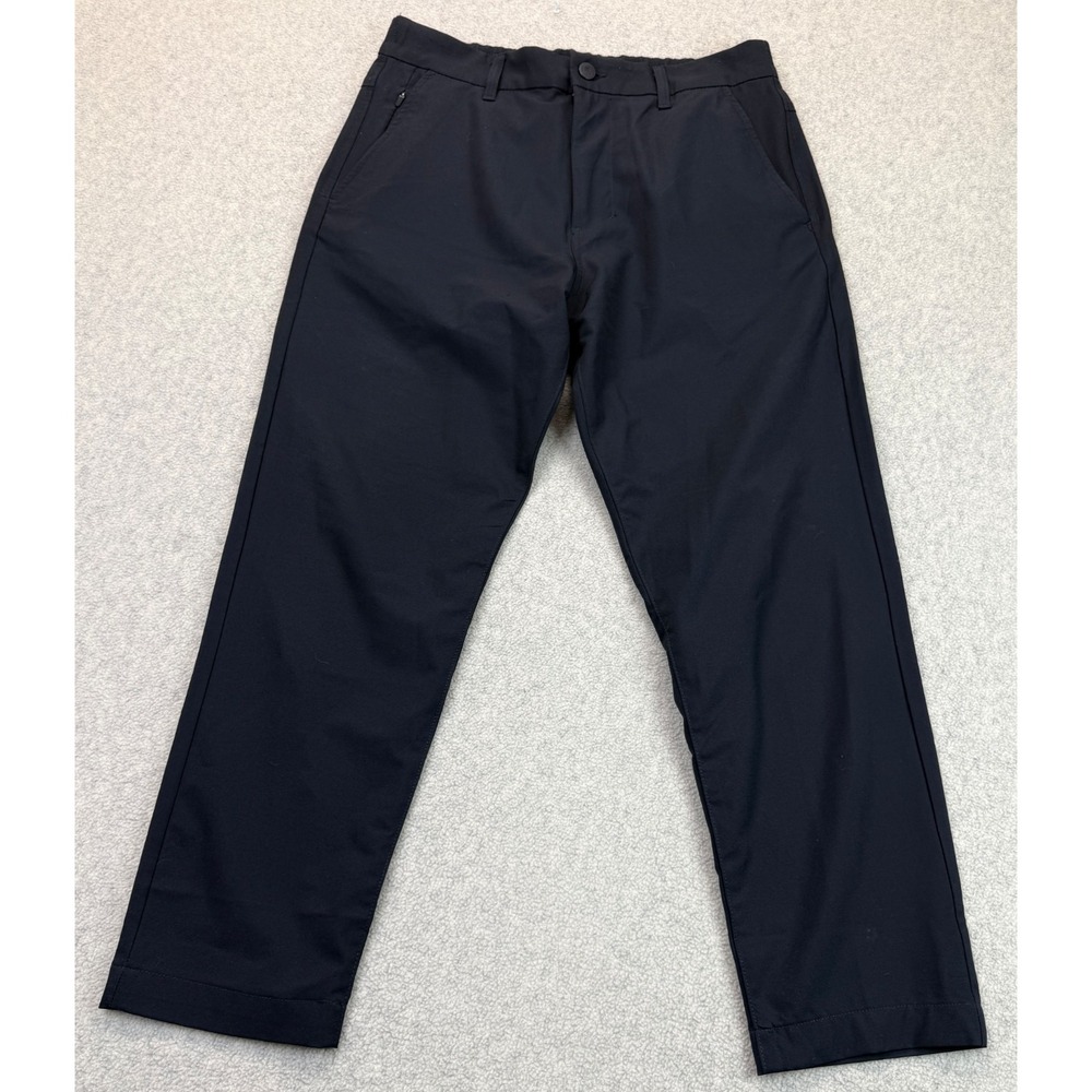 Marc New York Andrew Marc Mens Chino Pants Black Flat Front Straight Leg 32/29